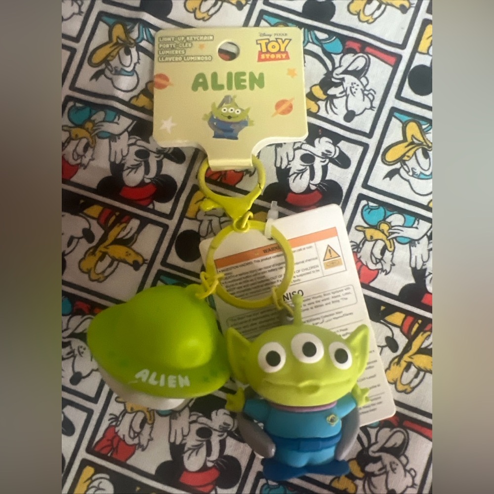Miniso Disney Pixar Toy Story Alien Light Up Clip Or Keychain New
